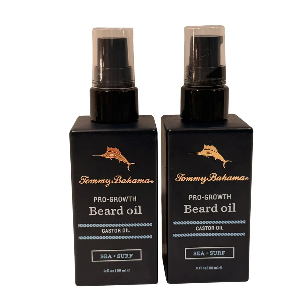 Tommy Bahama Pro-Growth Beard Oil 2 Bottles (2 fl oz x 2) Sea & Surf Castor Oil